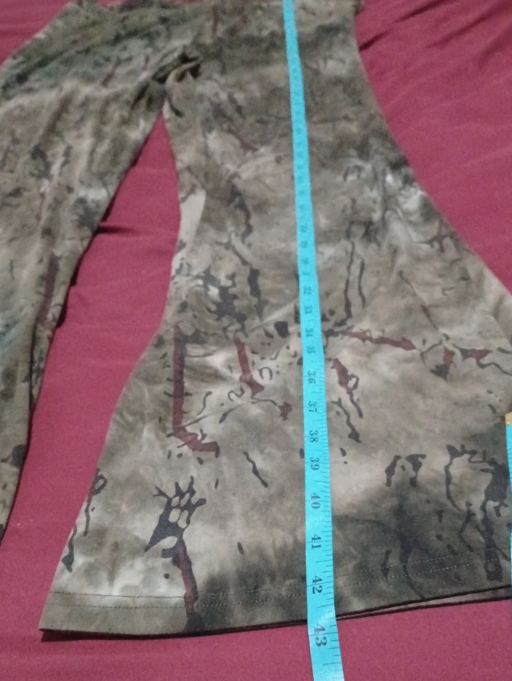 SHEIN Green Camo Two-Piece Crop Top & Wide Leg Pants Set - Size 1X